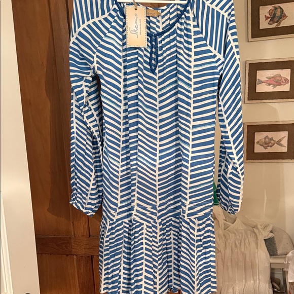Skemo Blue and White Striped Top - Picture 1 of 6